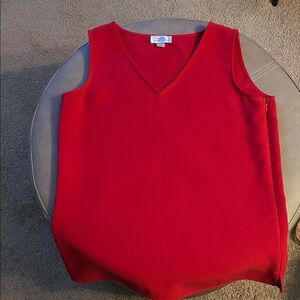 Tahari Red Sleeveless Top